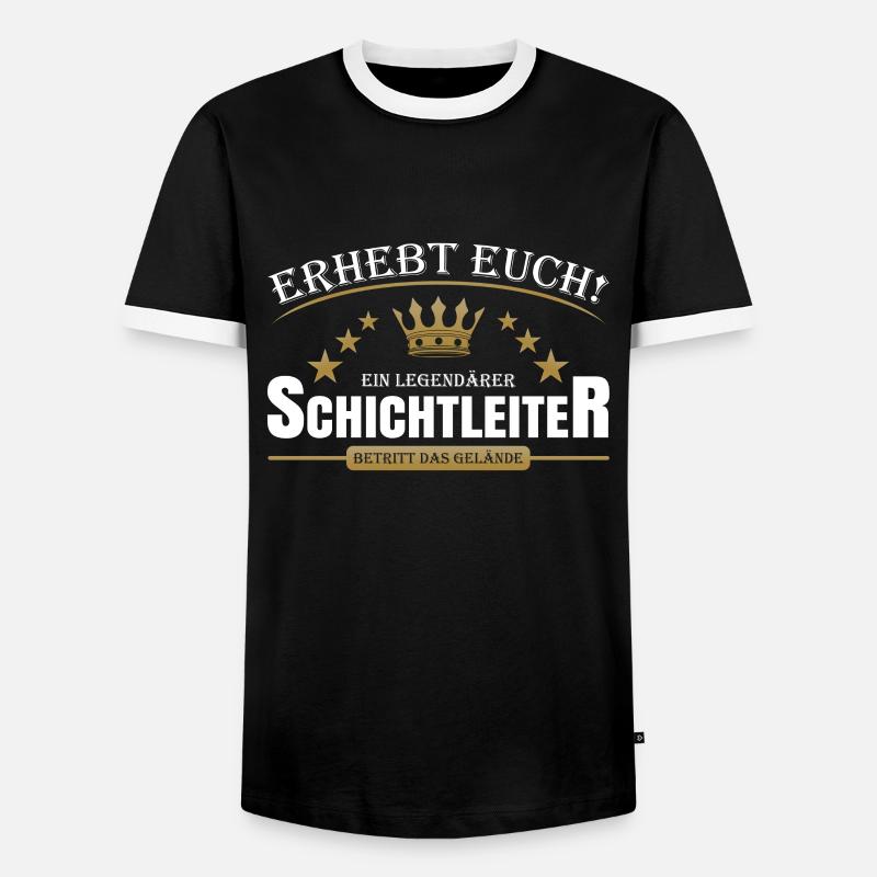 Schichtleiter - Männer Kontrast-T-Shirt - Schwarz/Weiß