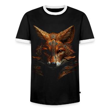 Fox Animal Lover Gift Motif animal sauvage - T-shirt contrasté Homme - noir/blanc - Devant - AI Model Female 172 light (172cm) & AI Model Male 178 light (178cm)