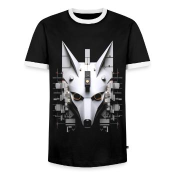 Fuchs Tierliebhaber Geschenk Wildtier Tier Motiv - Männer Kontrast-T-Shirt - Schwarz/Weiß - Vorne - AI Model Female 172 light (172cm) & AI Model Male 178 light (178cm)