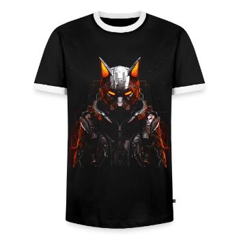 Fuchs Tierliebhaber Geschenk Wildtier Tier Motiv - Männer Kontrast-T-Shirt - Schwarz/Weiß - Vorne - AI Model Female 172 light (172cm) & AI Model Male 178 light (178cm)