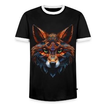 Fuchs Tierliebhaber Geschenk Wildtier Tier Motiv - Männer Kontrast-T-Shirt - Schwarz/Weiß - Vorne - AI Model Female 172 light (172cm) & AI Model Male 178 light (178cm)
