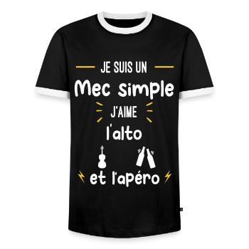 alto apéro mec simple humour - T-shirt contrasté Homme - noir/blanc - Devant - AI Model Female 172 light (172cm) & AI Model Male 178 light (178cm)