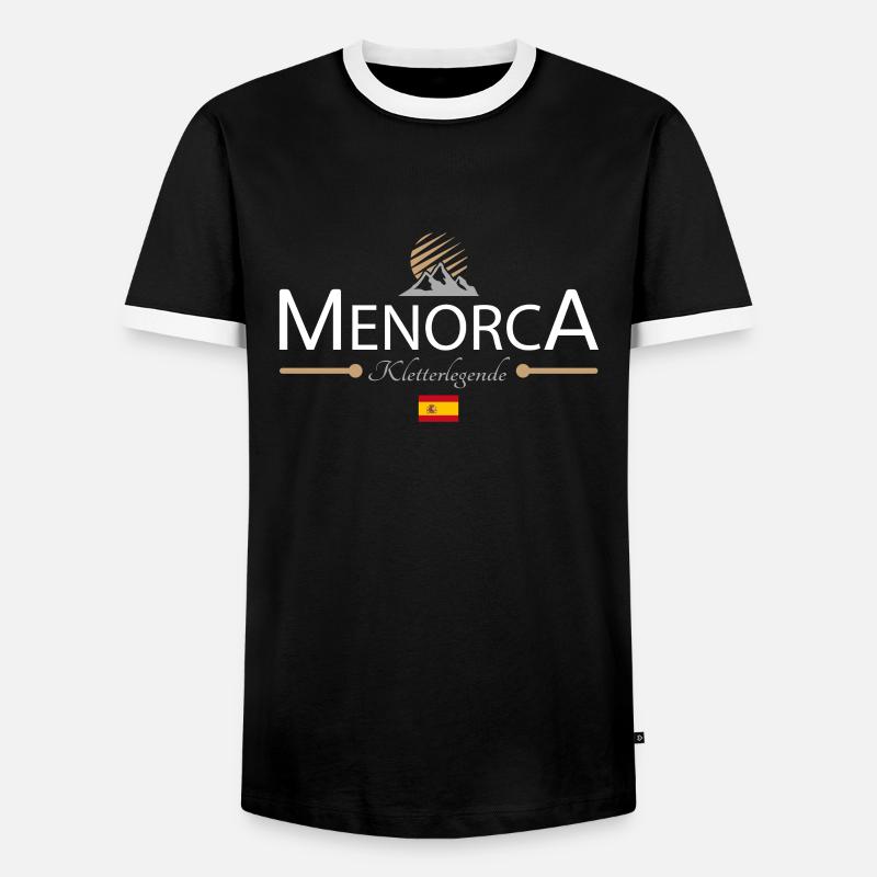 Menorca Klettern - Männer Kontrast-T-Shirt - Schwarz/Weiß