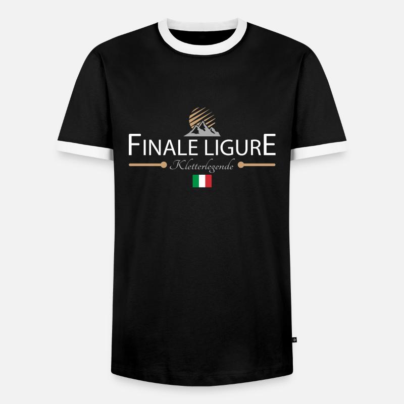 Finale Ligure Klettern - Männer Kontrast-T-Shirt - Schwarz/Weiß