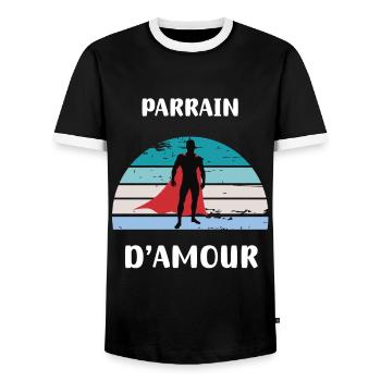 Patenliebe Retro Vintage Patengeschenk - Männer Kontrast-T-Shirt - Schwarz/Weiß - Vorne - AI Model Female 172 light (172cm) & AI Model Male 178 light (178cm)