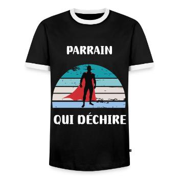 Pate, der Retro-Vintage-Patengeschenk rockt - Männer Kontrast-T-Shirt - Schwarz/Weiß - Vorne - AI Model Female 172 light (172cm) & AI Model Male 178 light (178cm)
