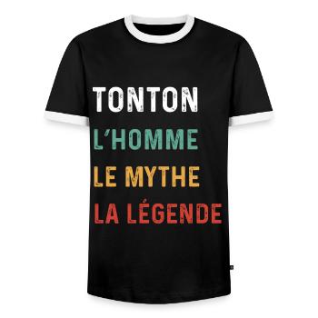 Onkel Mann Mythos Legende Vintage Onkel Geschenk - Männer Kontrast-T-Shirt - Schwarz/Weiß - Vorne - AI Model Female 172 light (172cm) & AI Model Male 178 light (178cm)