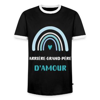 Great-grandfather of Rainbow Love - Men's Ringer Shirt - black/white - Front - AI Model Female 172 light (172cm) & AI Model Male 178 light (178cm)