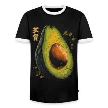 Avocat Texte Peinture Oeuvre Dessin Graphique Av - T-shirt contrasté Homme - noir/blanc - Devant - AI Model Female 172 light (172cm) & AI Model Male 178 light (178cm)