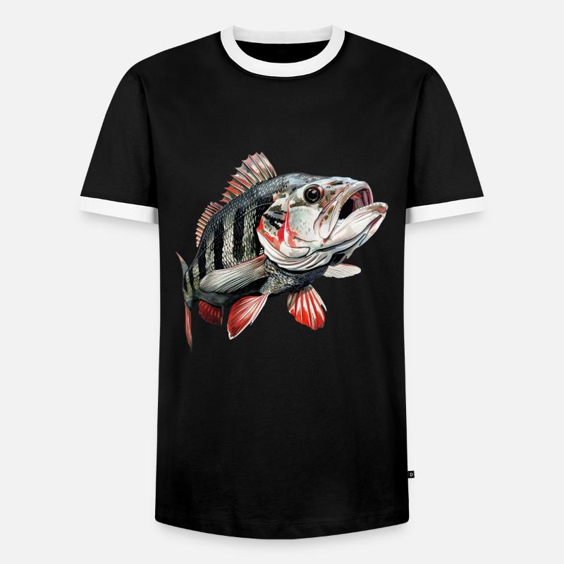 Perch - Men's Ringer Shirt - black/white