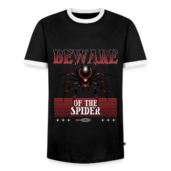 Spinne - Männer Kontrast-T-Shirt - Schwarz/Weiß - Vorne - AI Model Female 172 light (172cm) & AI Model Male 178 light (178cm)