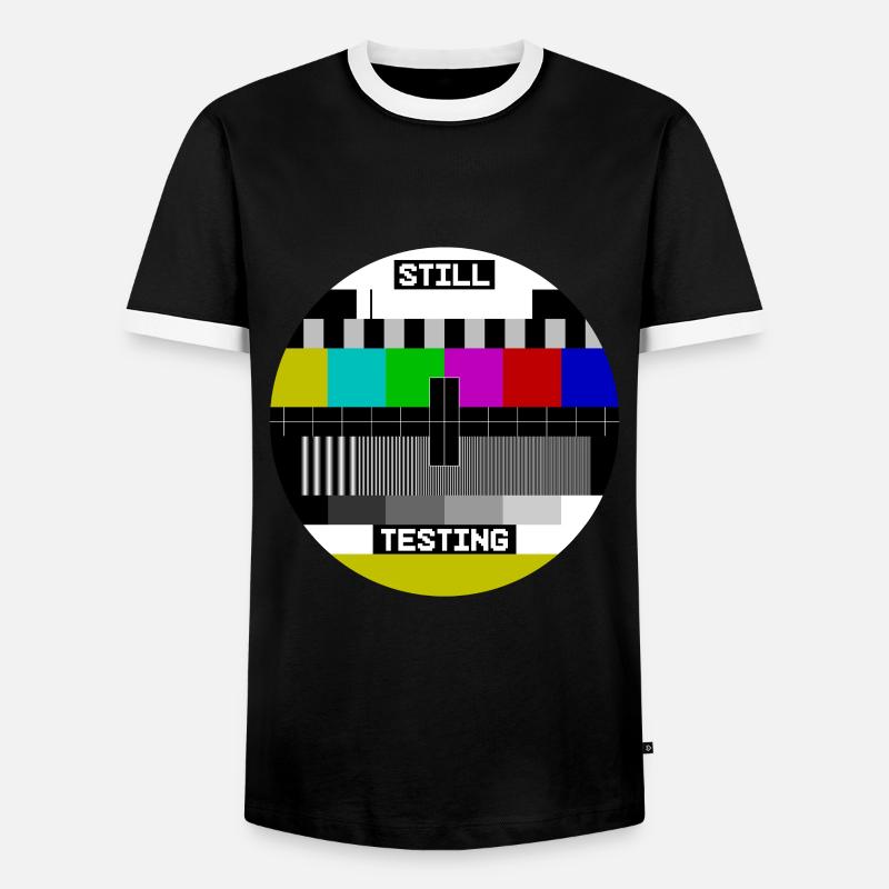 Écran de test d’image de test Still Testing - T-shirt contrasté Homme - noir/blanc