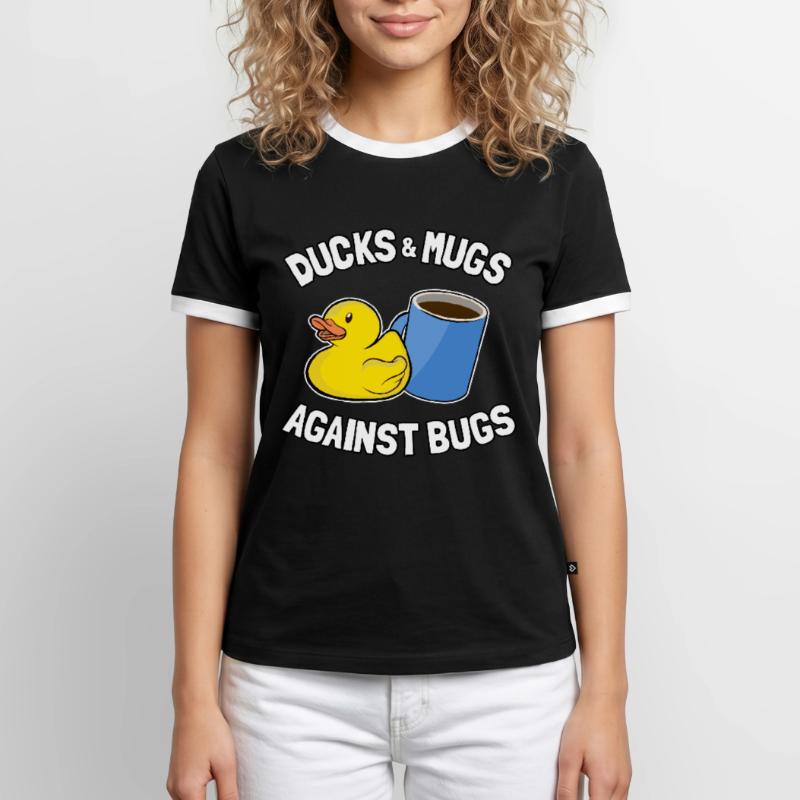 Programmierer Ente Programmieren Debugging Lustig Männer Kontrast-T-Shirt