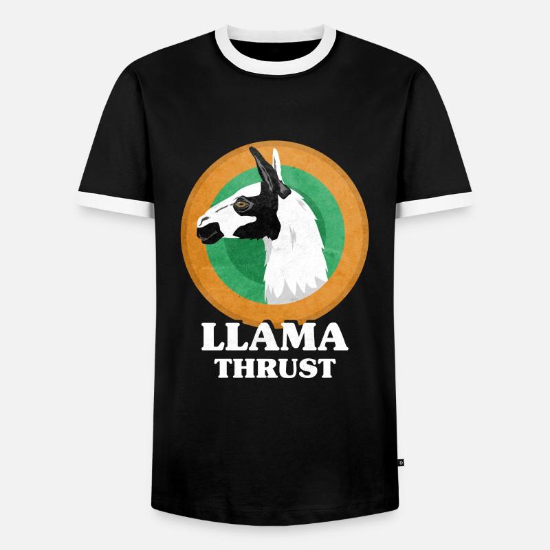Llamathrust Llama Lama Thrust - Männer Kontrast-T-Shirt - Schwarz/Weiß