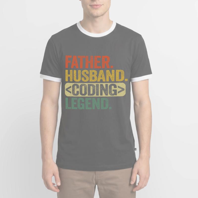 Père mari coding légende programmeur admin T-shirt contrasté Homme