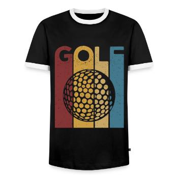 Golf Golf Sport Drôle de Cadeaux Golf - T-shirt contrasté Homme - noir/blanc - Devant - AI Model Female 172 light (172cm) & AI Model Male 178 light (178cm)