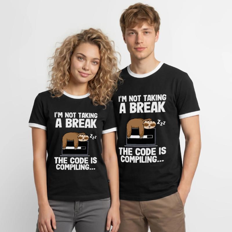 Programmeur Paresseux Informaticiens Nerd Coder Bug T-shirt contrasté Homme