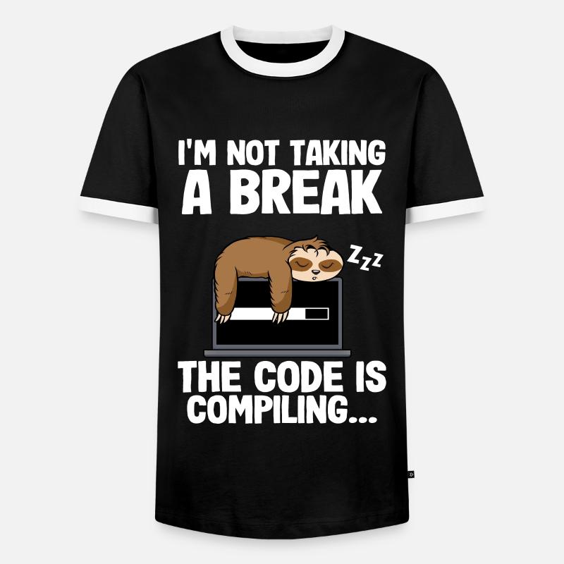 Programmeur Paresseux Informaticiens Nerd Coder Bug - T-shirt contrasté Homme - noir/blanc