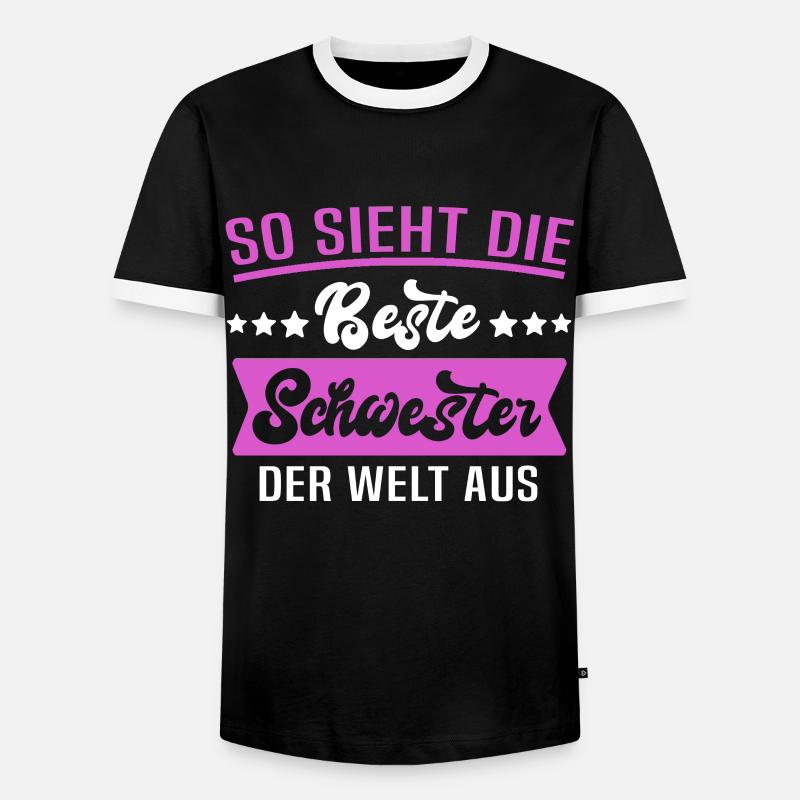 Beste Schwester Sprüche - Männer Kontrast-T-Shirt - Schwarz/Weiß