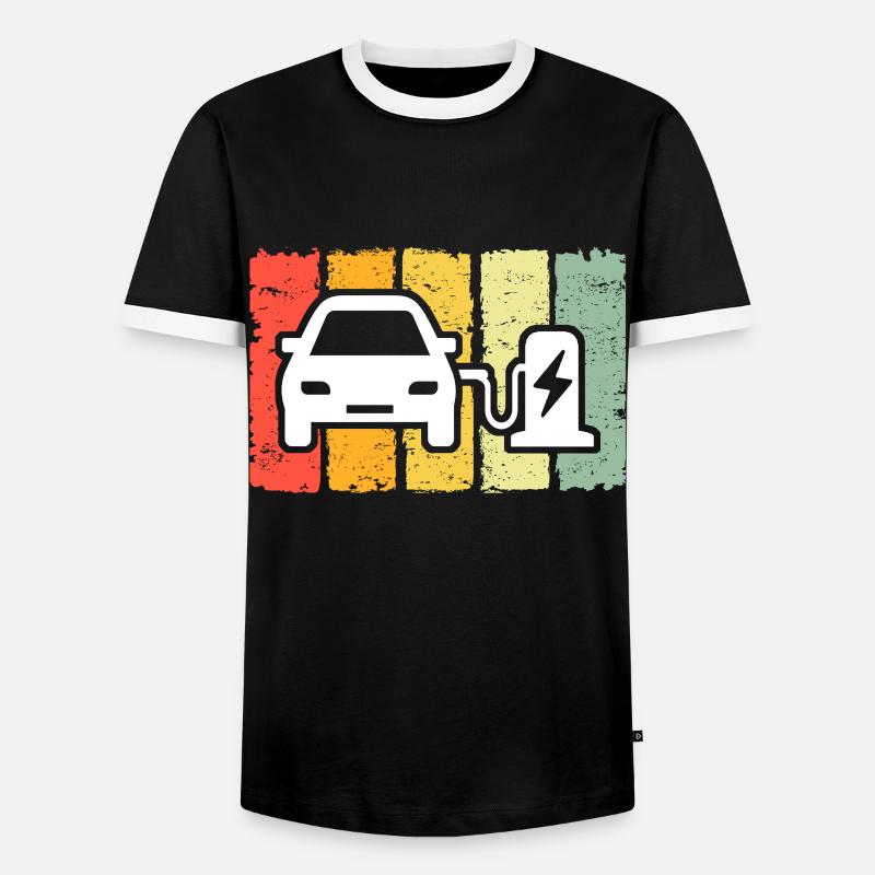 Eauto E-Auto Ecar E-Car - Männer Kontrast-T-Shirt - Schwarz/Weiß