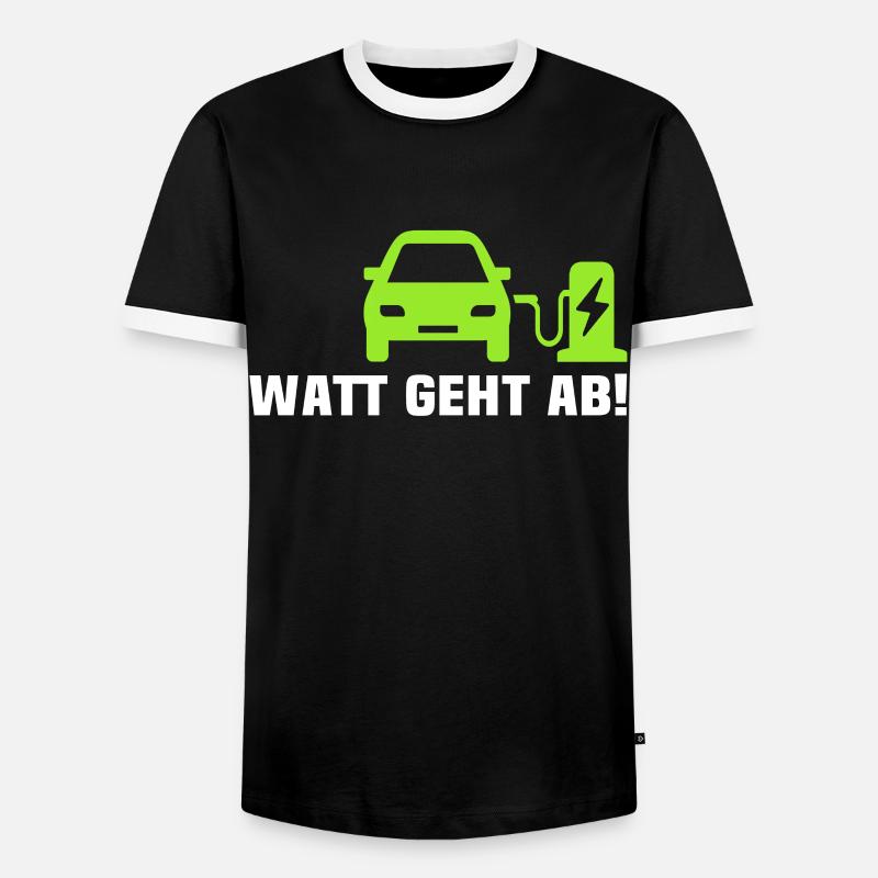 E-auto Elektroauto EAuto - Männer Kontrast-T-Shirt - Schwarz/Weiß