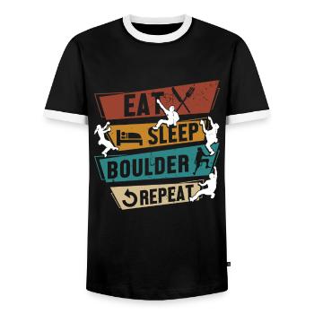 Bouldering Kletterer Geschenke Boulder Kletter - Männer Kontrast-T-Shirt - Schwarz/Weiß - Vorne - AI Model Female 172 light (172cm) & AI Model Male 178 light (178cm)
