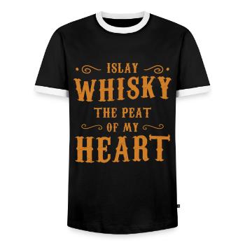Whiskey Lover Whisky Drinker Gift - Men's Ringer Shirt - black/white - Front - AI Model Female 172 light (172cm) & AI Model Male 178 light (178cm)