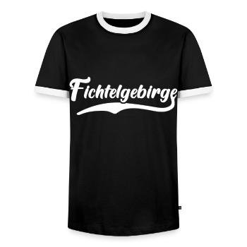 Fichtelgebirge Sprüche Fichtelgebirgler - Männer Kontrast-T-Shirt - Schwarz/Weiß - Vorne - AI Model Female 172 light (172cm) & AI Model Male 178 light (178cm)