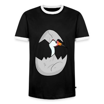 Grue pour bébé - T-shirt contrasté Homme - noir/blanc - Devant - AI Model Female 172 light (172cm) & AI Model Male 178 light (178cm)
