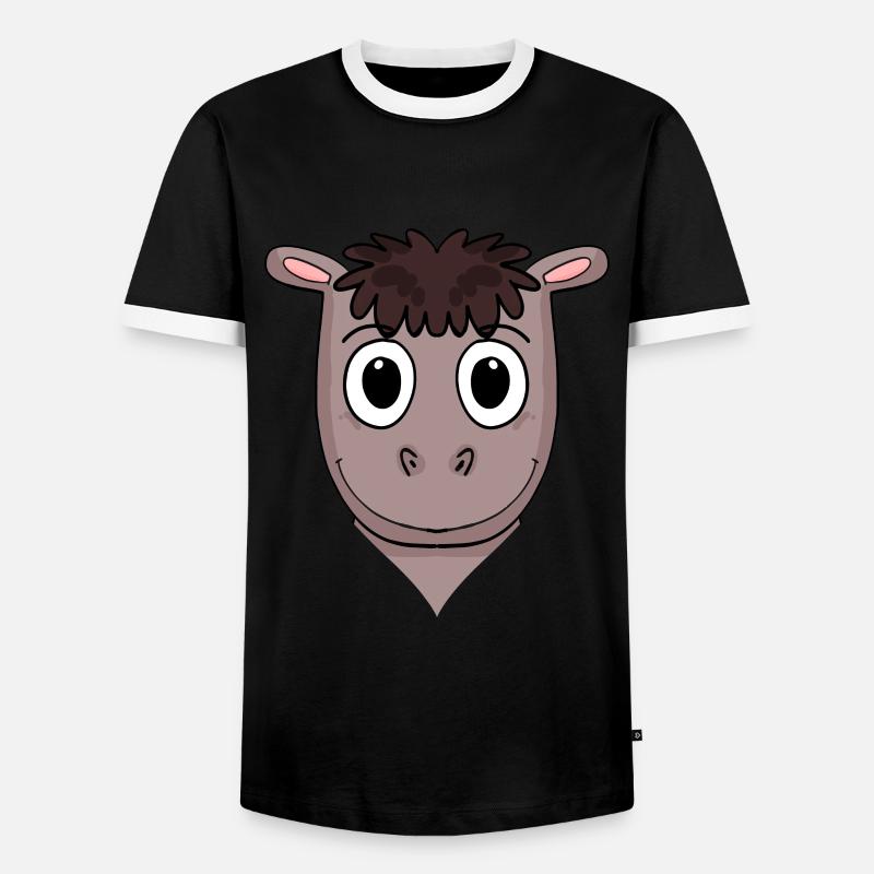 Pferd - Männer Kontrast-T-Shirt - Schwarz/Weiß