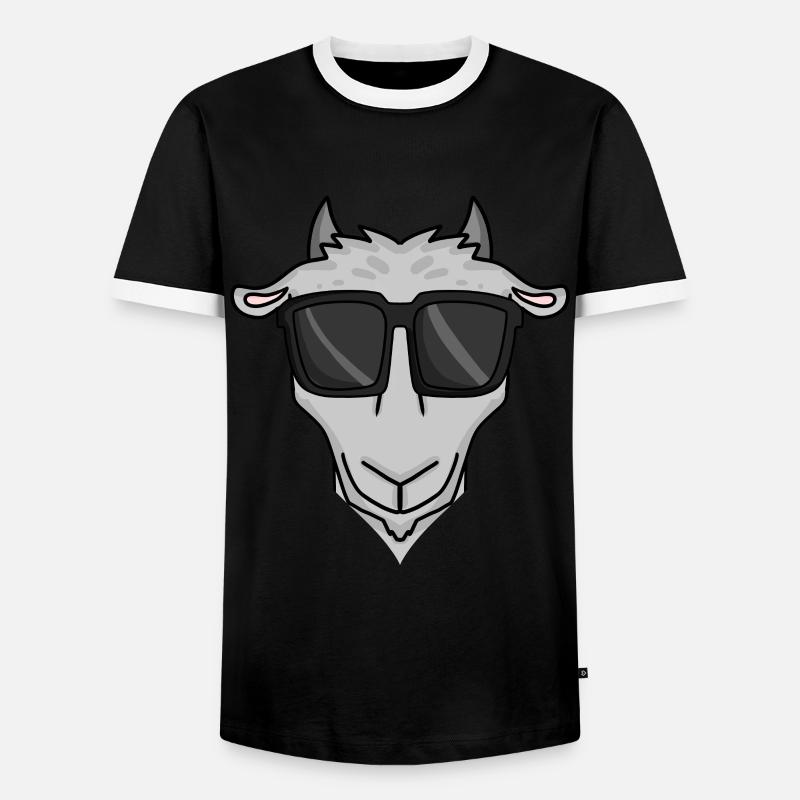Cool goat - Men's Ringer Shirt - black/white