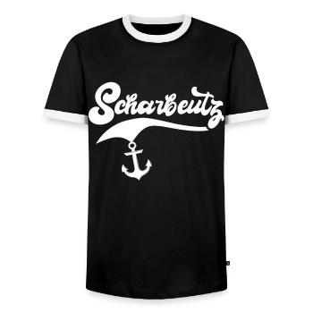Scharbeutz Ostsee Scharbeutzer Souvenir - Männer Kontrast-T-Shirt - Schwarz/Weiß - Vorne - AI Model Female 172 light (172cm) & AI Model Male 178 light (178cm)