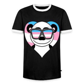 Transgender Transsexuell Panda Geschenk - Männer Kontrast-T-Shirt - Schwarz/Weiß - Vorne - AI Model Female 172 light (172cm) & AI Model Male 178 light (178cm)