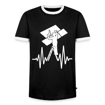 Drywall drywall fitter drywall - Men's Ringer Shirt - black/white - Front - AI Model Female 172 light (172cm) & AI Model Male 178 light (178cm)