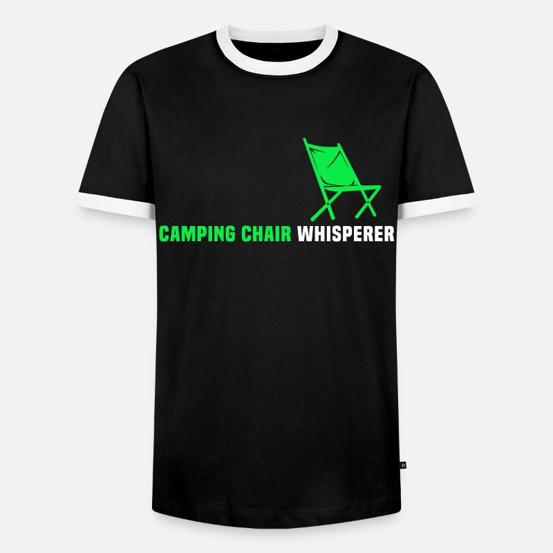 Camping Flüsterer Klappstuhl Campen - Männer Kontrast-T-Shirt - Schwarz/Weiß
