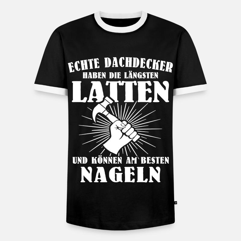 Dachdecker - Männer Kontrast-T-Shirt - Schwarz/Weiß