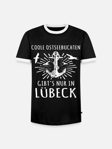 Lübeck Luebeck - Männer Kontrast-T-Shirt - Schwarz/Weiß