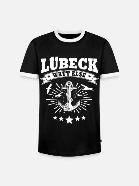 Lübeck - Männer Kontrast-T-Shirt - Schwarz/Weiß
