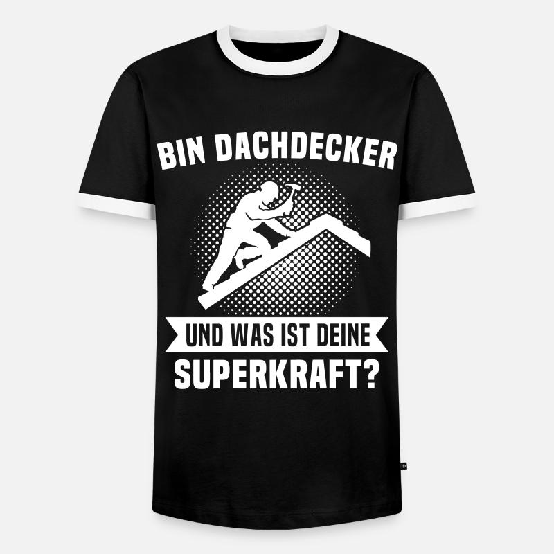 Dachdecker - Männer Kontrast-T-Shirt - Schwarz/Weiß