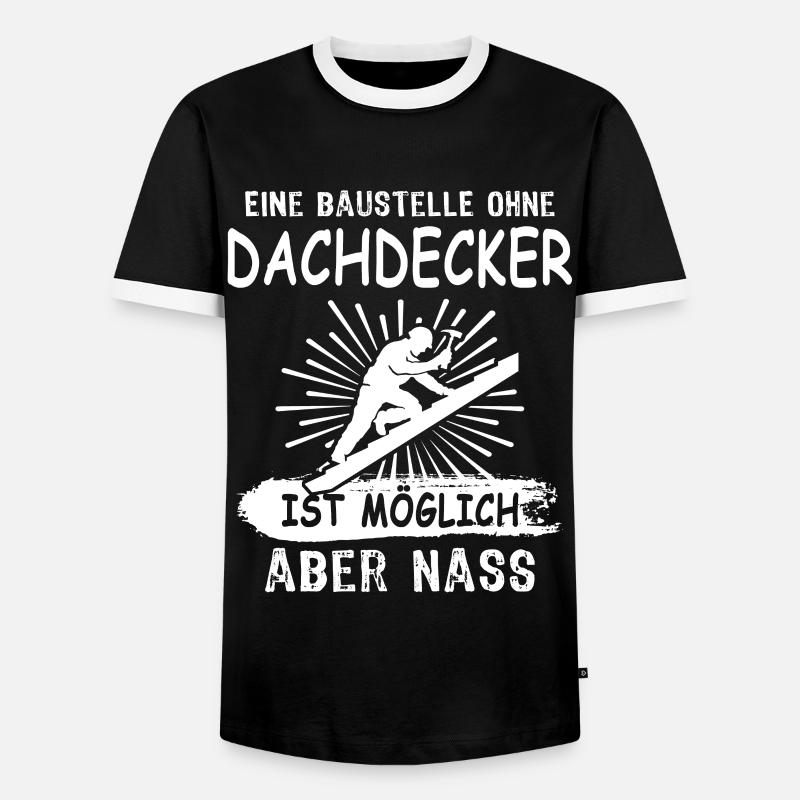 Dachdecker - Männer Kontrast-T-Shirt - Schwarz/Weiß
