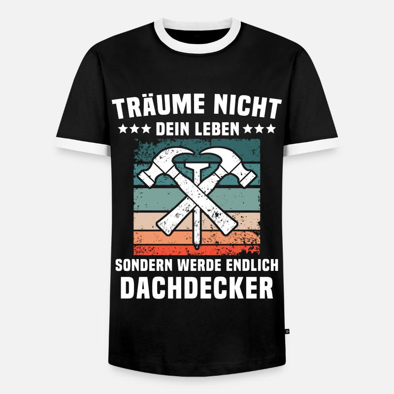 Dachdecker Dächer Decken Dachdecken - Männer Kontrast-T-Shirt - Schwarz/Weiß
