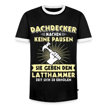 Dachdecker Dächer Decken Dachdecken - Männer Kontrast-T-Shirt - Schwarz/Weiß - Vorne - AI Model Female 172 light (172cm) & AI Model Male 178 light (178cm)