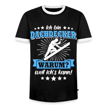 Dachdecker Sprüche Dachdecken - Männer Kontrast-T-Shirt - Schwarz/Weiß - Vorne - AI Model Female 172 light (172cm) & AI Model Male 178 light (178cm)