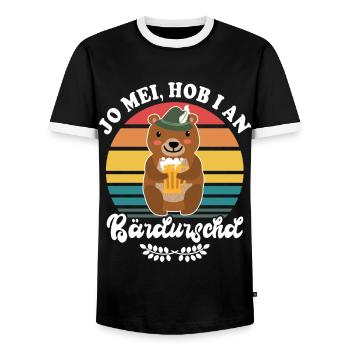 Bier Bayern Dialekt Bär Volksfest Biersprüche - Männer Kontrast-T-Shirt - Schwarz/Weiß - Vorne - AI Model Female 172 light (172cm) & AI Model Male 178 light (178cm)