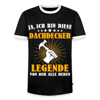 Dachdecker Beruf Dachdecken - Männer Kontrast-T-Shirt - Schwarz/Weiß - Vorne - AI Model Female 172 light (172cm) & AI Model Male 178 light (178cm)