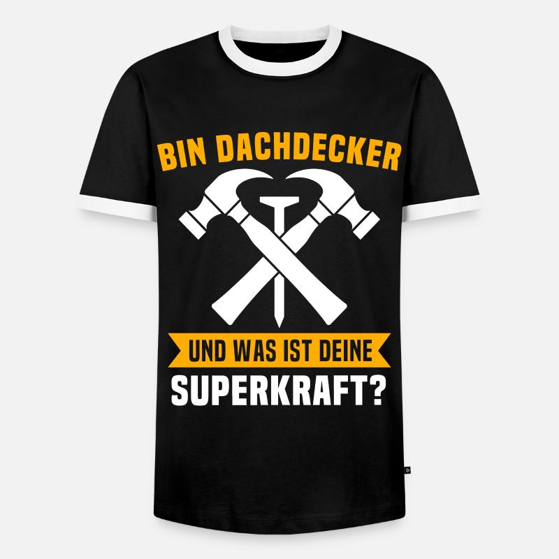 Dachdecker Beruf Dachdecken - Männer Kontrast-T-Shirt - Schwarz/Weiß
