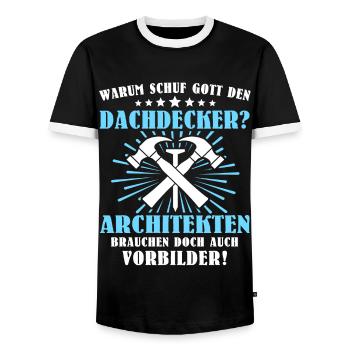 Dachdecker Beruf Dachdecken - Männer Kontrast-T-Shirt - Schwarz/Weiß - Vorne - AI Model Female 172 light (172cm) & AI Model Male 178 light (178cm)
