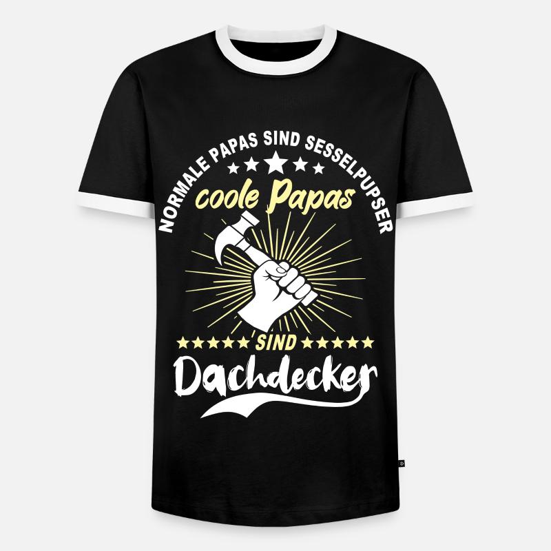 Papa Dachdecker Vater Dachdecken - Männer Kontrast-T-Shirt - Schwarz/Weiß