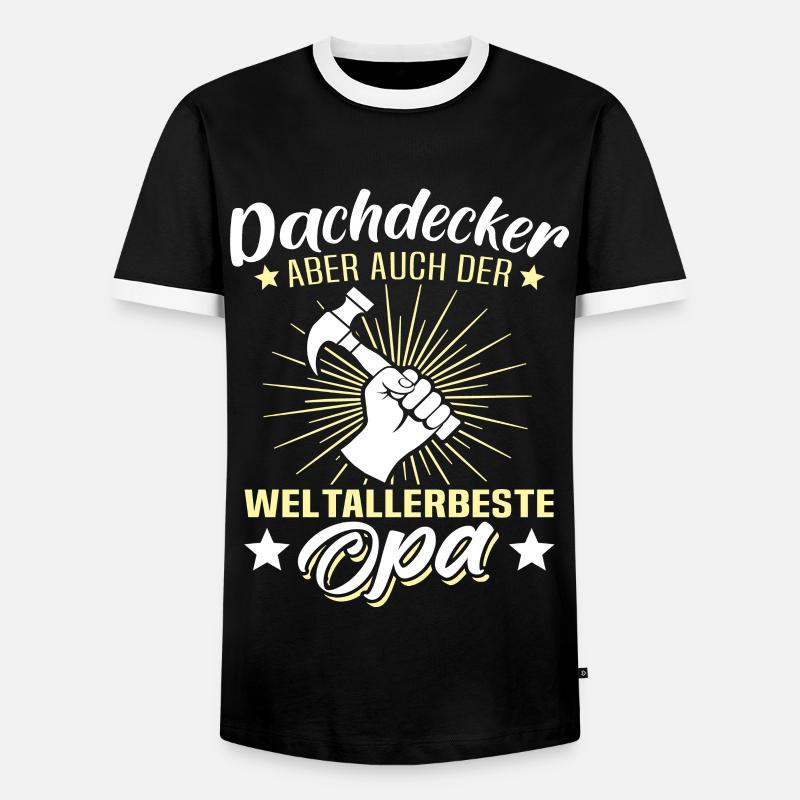 Dachdecker Opa Dachdecken Opas - Männer Kontrast-T-Shirt - Schwarz/Weiß