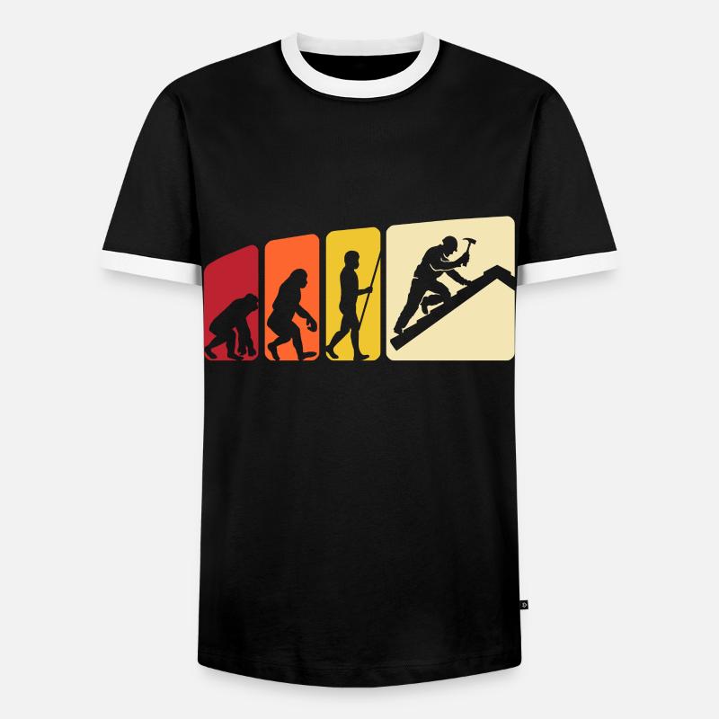 Roofer Evolution Roofing - Men's Ringer Shirt - black/white